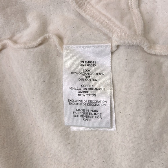 Aventura Organic Cotton Embroidered Sleeve One Button Jacket Top Beige Size XL - Picture 5 of 11